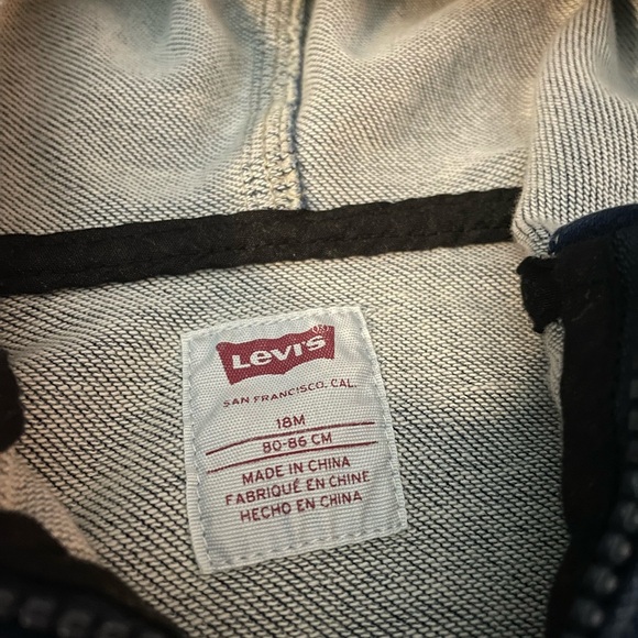 Levi's Toddler Dark Blue Soft Denim Hooded Jacket - Picture 3 of 4